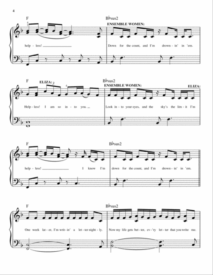 Helpless (from Hamilton) Easy Piano scores gallery preview page 4