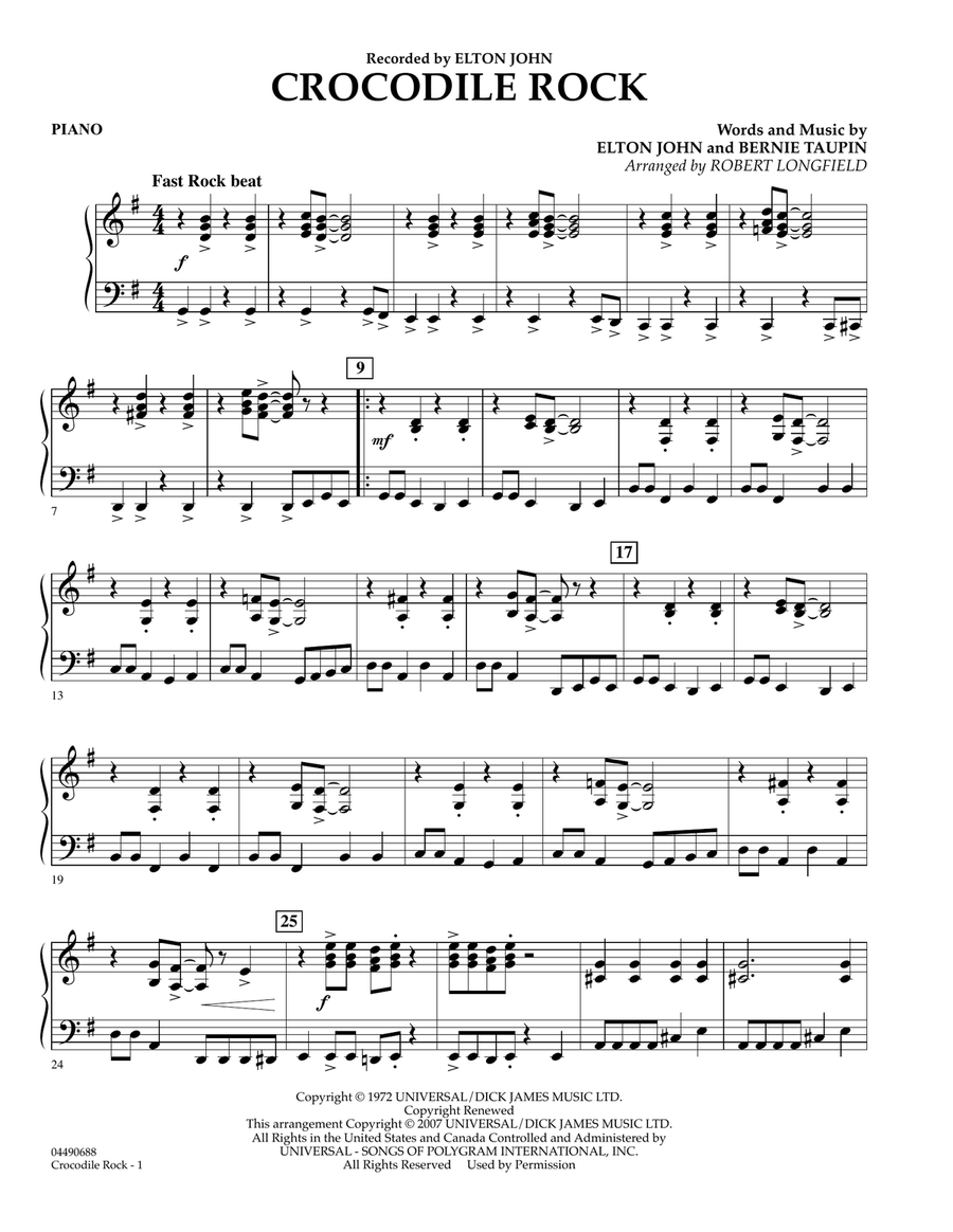 Crocodile Rock - Piano Orchestra scores gallery preview page 1