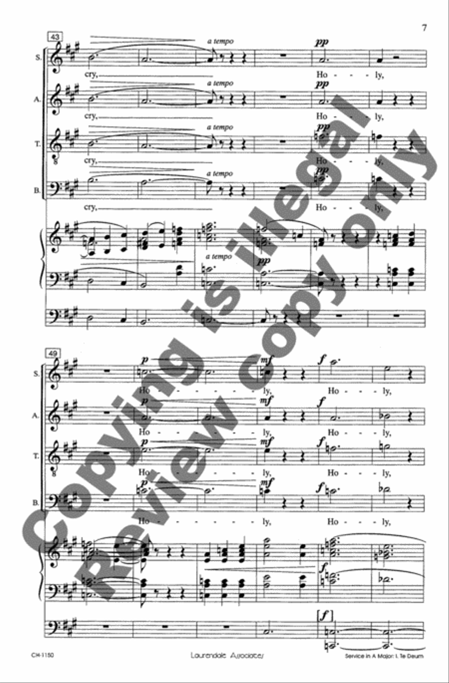 I. Te Deum 4-Part scores gallery preview page 7
