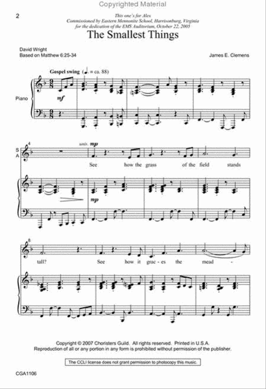 The Smallest Things 4-Part scores gallery preview page 2