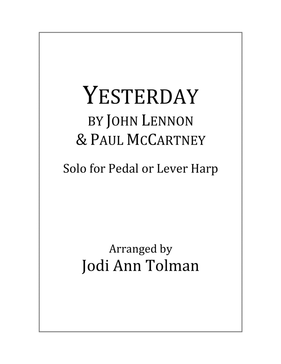 Yesterday Celtic Harp scores gallery preview page 1