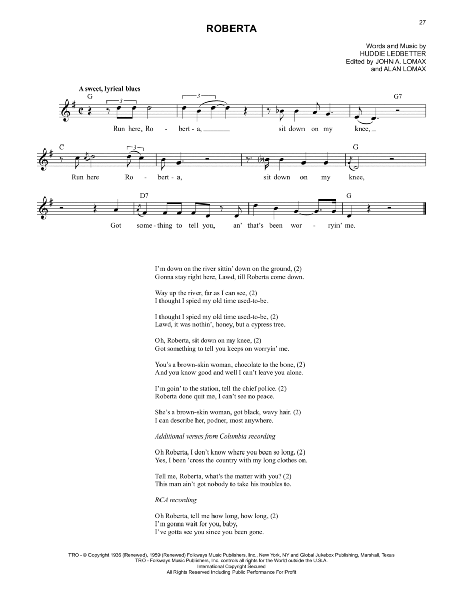 Roberta Roberta Piano scores gallery preview page 1