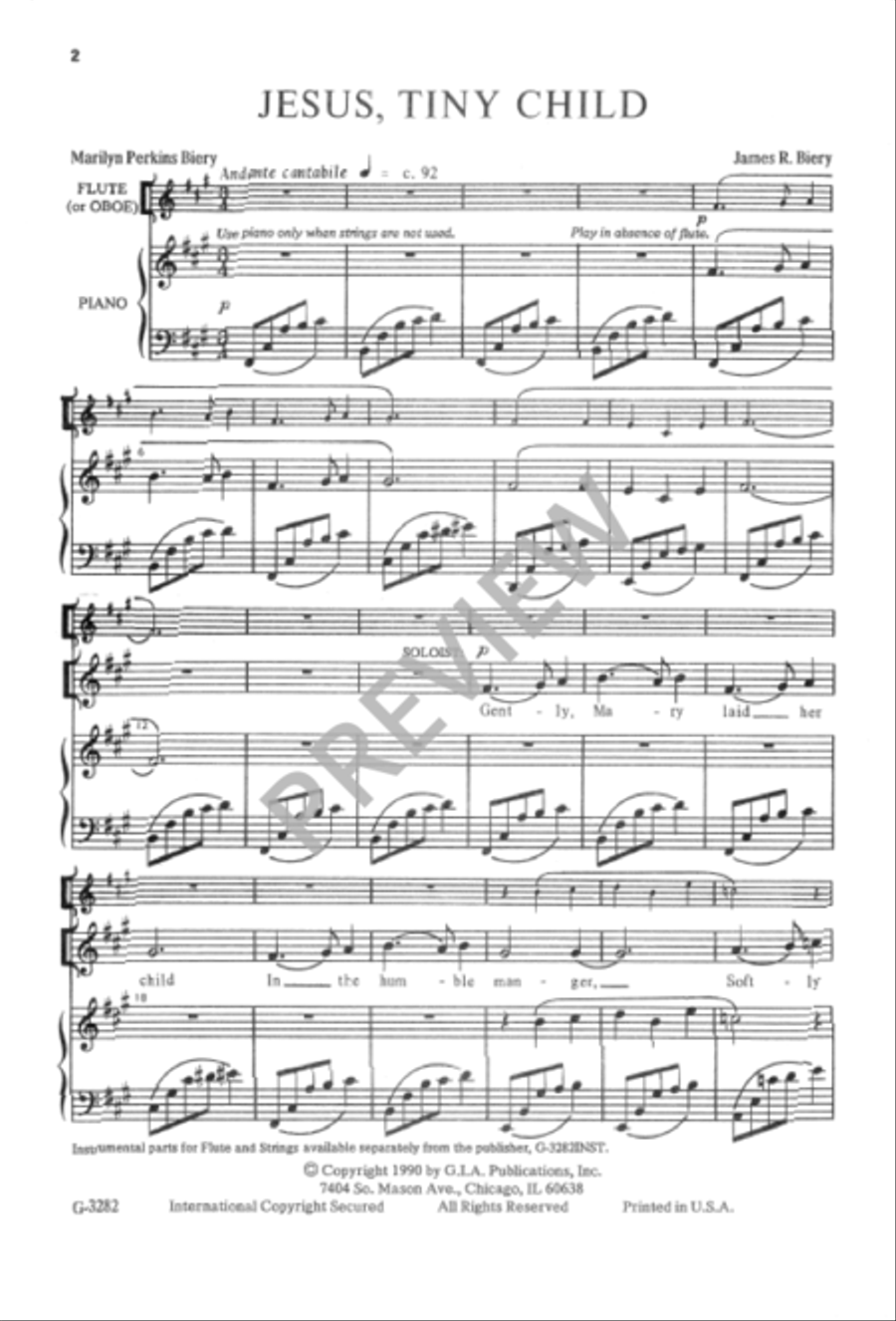 Jesus, Tiny Child 4-Part scores gallery preview page 3