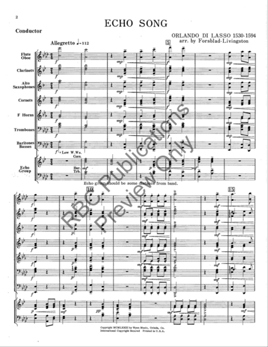 Echo Song Concert Band scores gallery preview page 3