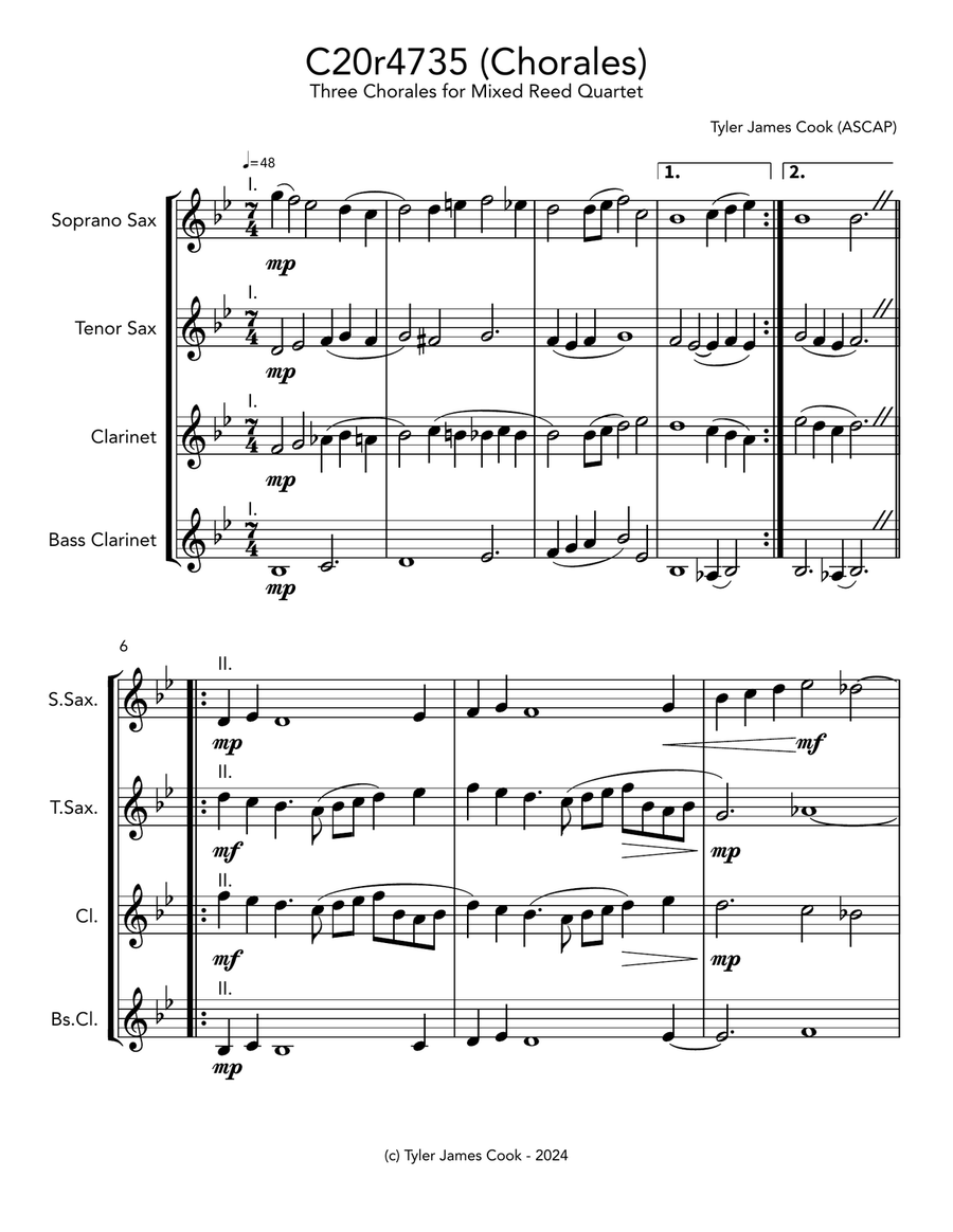 C20r4735 (Chorales) Small Ensemble scores gallery preview page 1