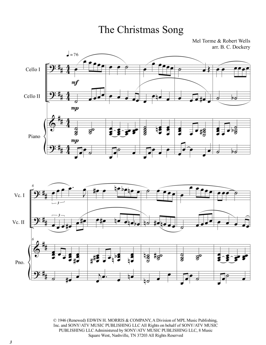 The Christmas Song (chestnuts Roasting On An Open Fire) String Duet scores gallery preview page 1