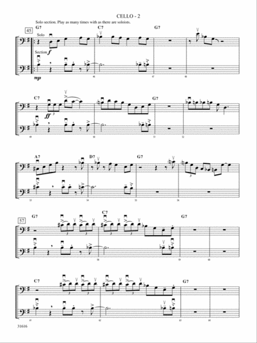 Tchefuncte Shuffle: Cello String Orchestra scores gallery preview page 2
