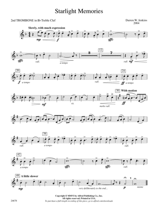 Starlight Memories: (wp) 2nd B-flat Trombone T.C.