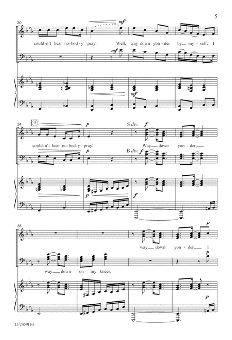 I Couldn't Hear Nobody Pray SSATBB scores gallery preview page 6