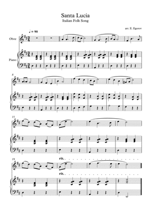 Santa Lucia, Italian Folk Song, For Oboe & Piano