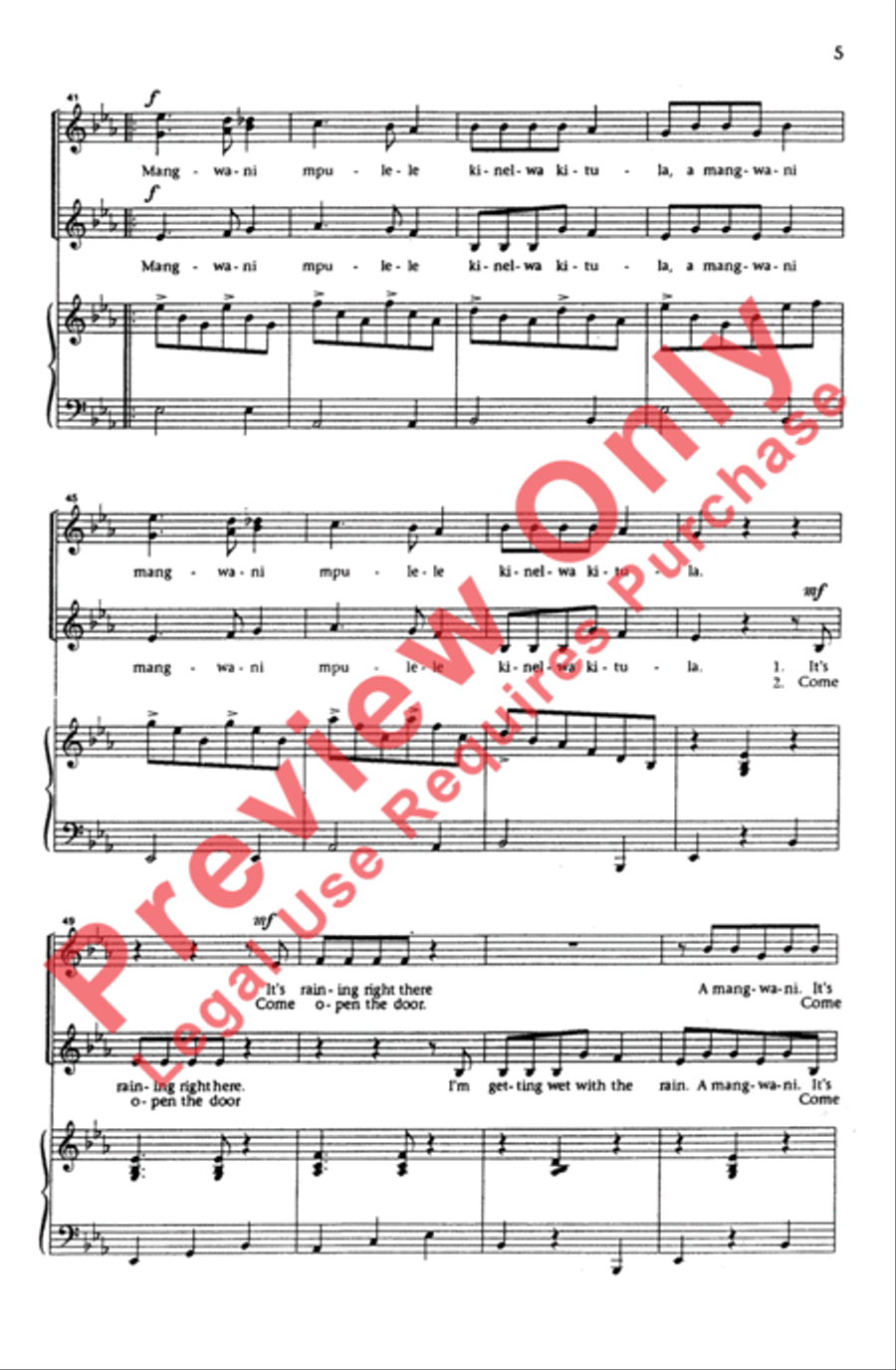 Mangwani Mpulele Women's Choir scores gallery preview page 5