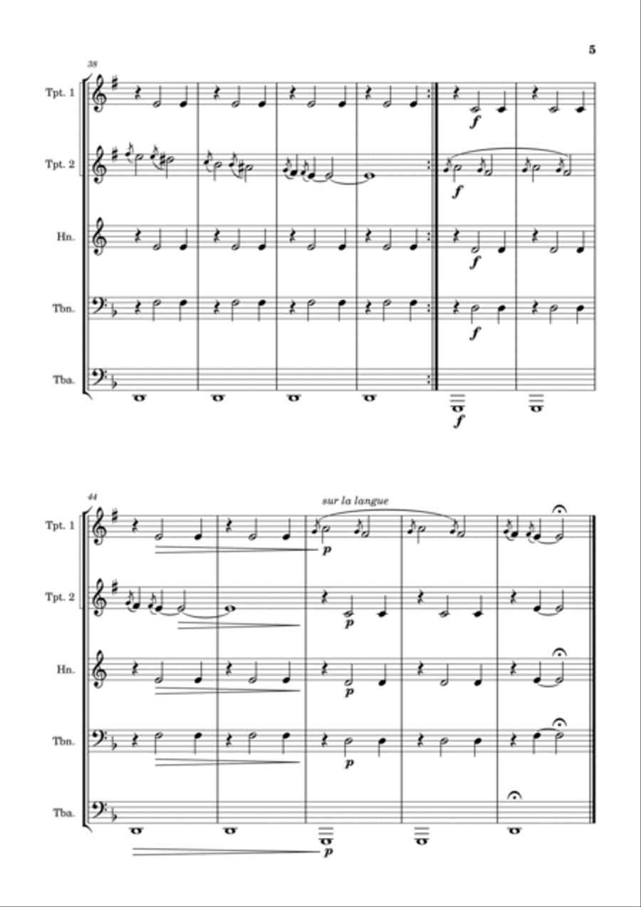 Gnossienne No. 1 – for Brass Quintet Brass Quintet scores gallery preview page 5