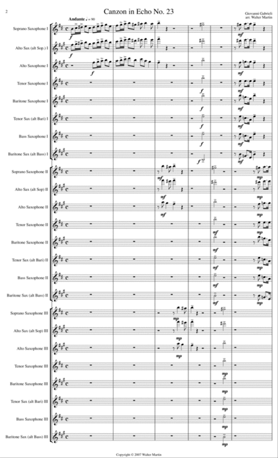 Canzon in Echo No 23 Saxophone scores gallery preview page 5