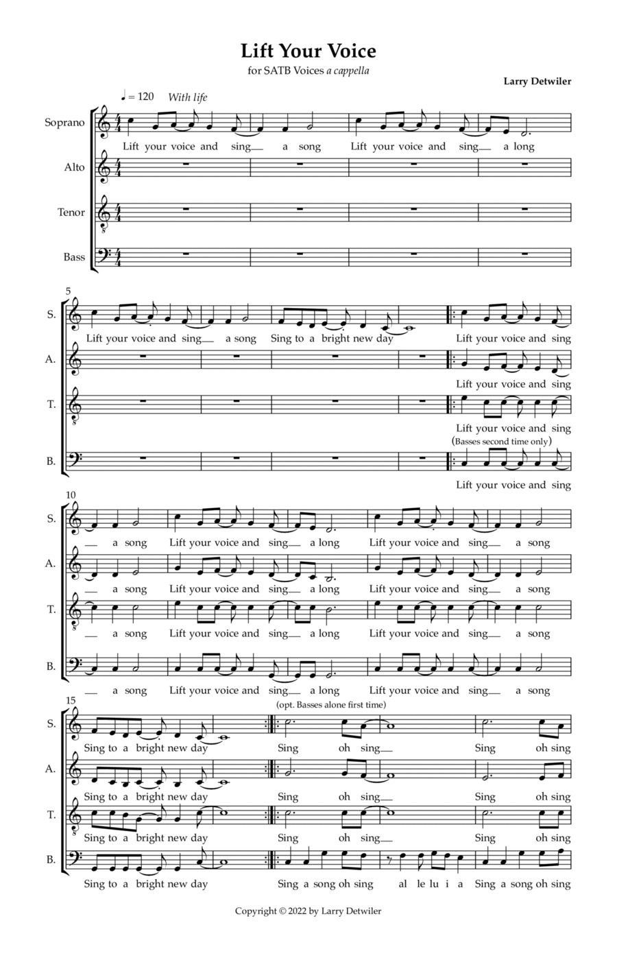 Lift Your Voice 4-Part scores gallery preview page 1