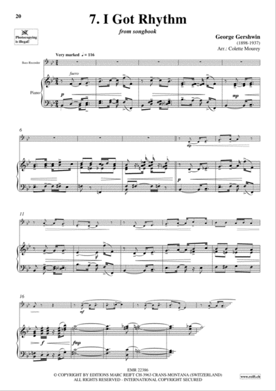 Gershwin 20 Greatest Hits Bass Recorder scores gallery preview page 9