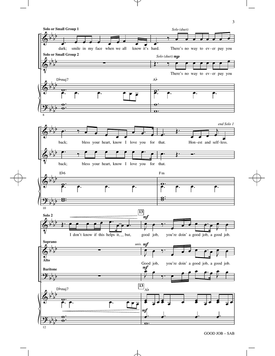 Good Job (arr. Roger Emerson) 3-Part scores gallery preview page 2