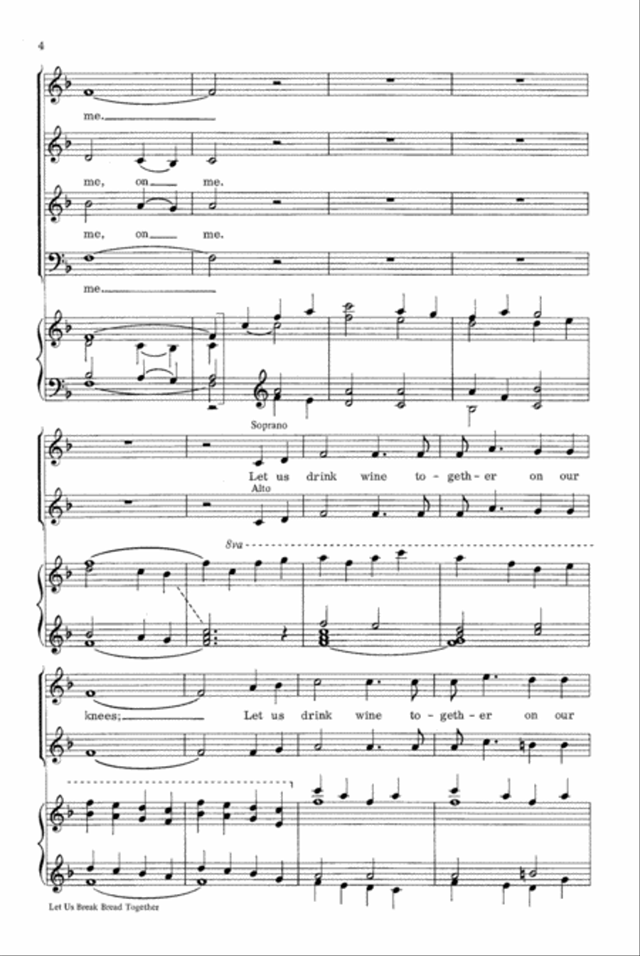 Let Us Break Bread Together 4-Part scores gallery preview page 4