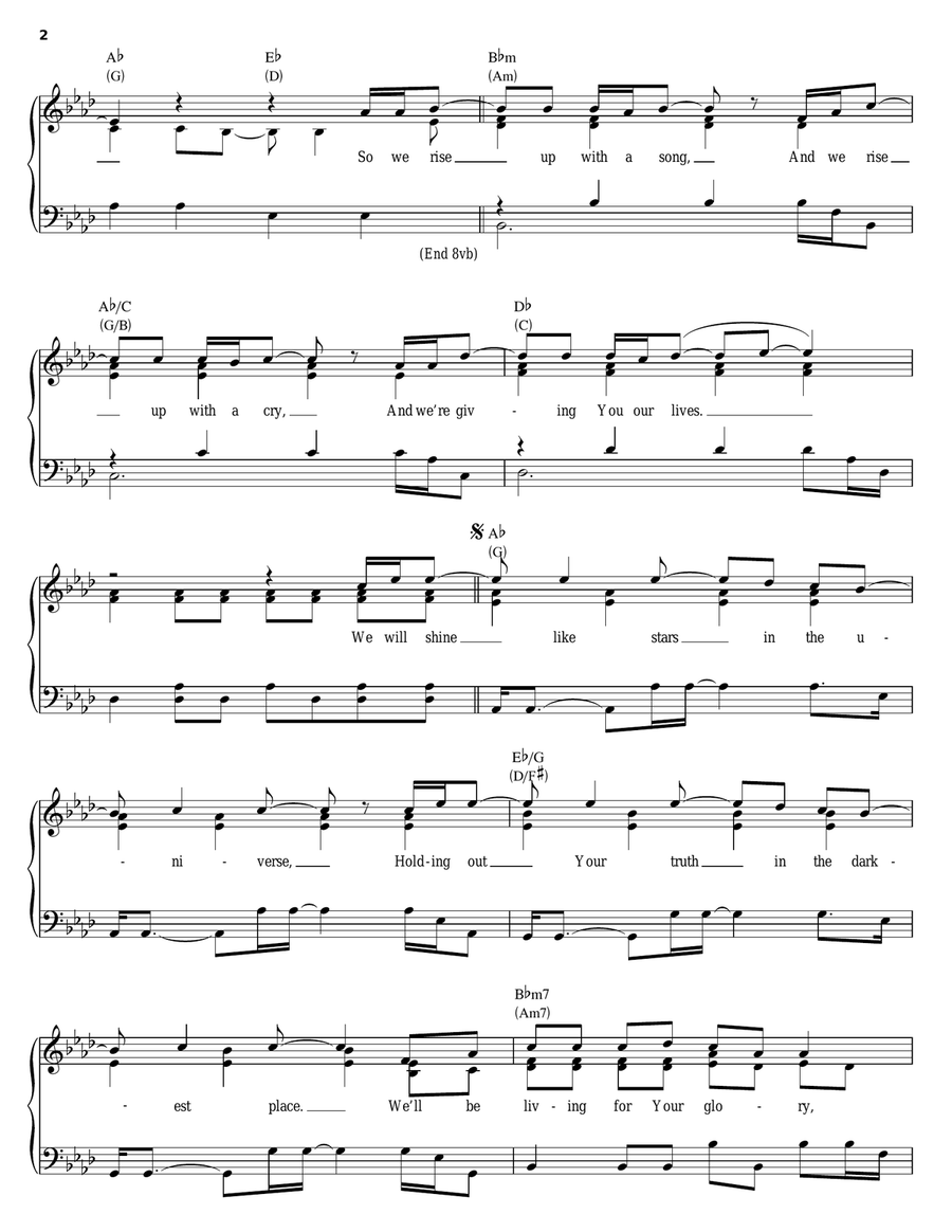 Shine Shine Piano, Vocal, Guitar scores gallery preview page 2