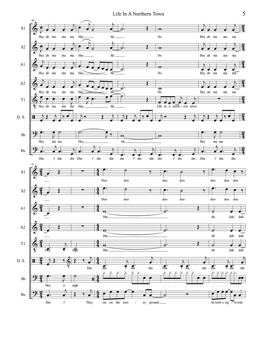 Life In A Northern Town Divisi scores gallery preview page 6