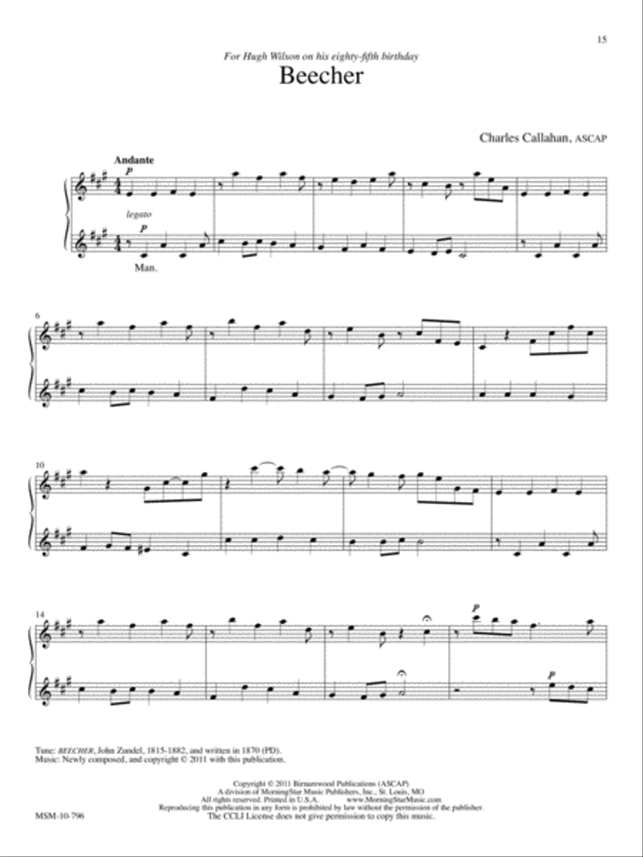 Eight Quiet Preludes on American Hymntunes Organ scores gallery preview page 8