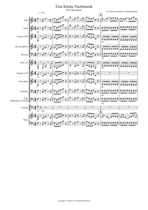 Eine Kleine (first movement) for School Wind Band