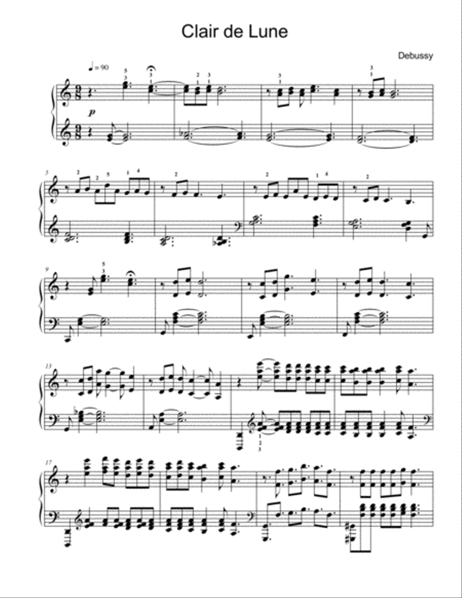 Clair de Lune Clair de Lune Piano Solo scores gallery preview page 1