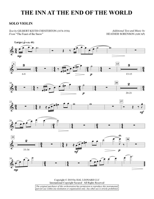 Book cover for The Inn at the End of the World (arr. Heather Sorenson) - Solo Violin