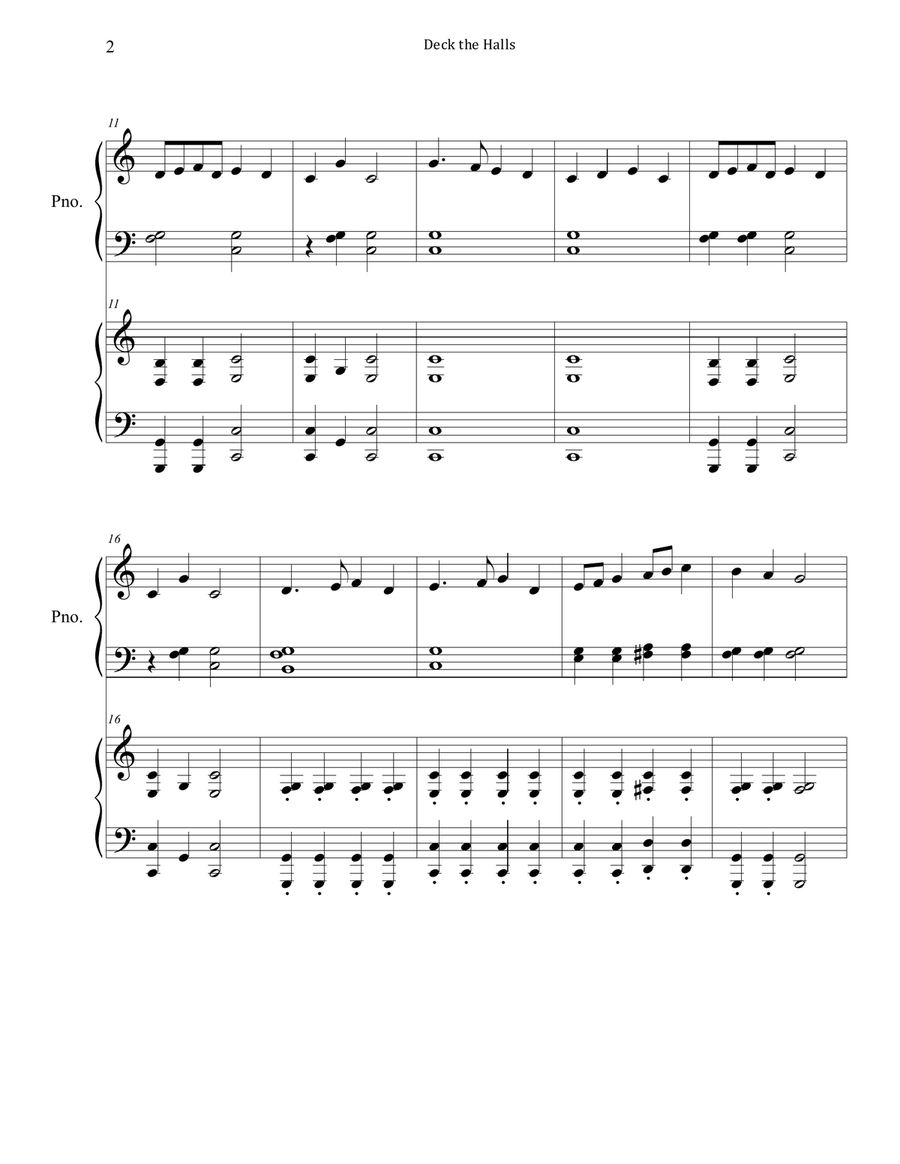 Deck the Halls (Piano Duet) (Studio License) Piano Method scores gallery preview page 2