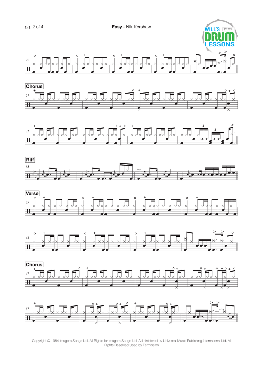 Easy Drum Set scores gallery preview page 2