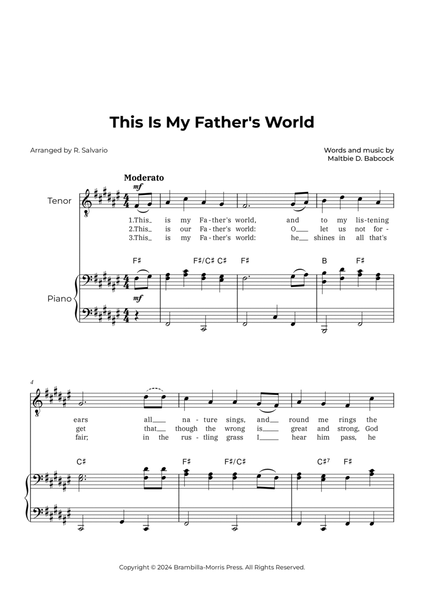This Is My Father's World (Key of F-Sharp Major) image number null
