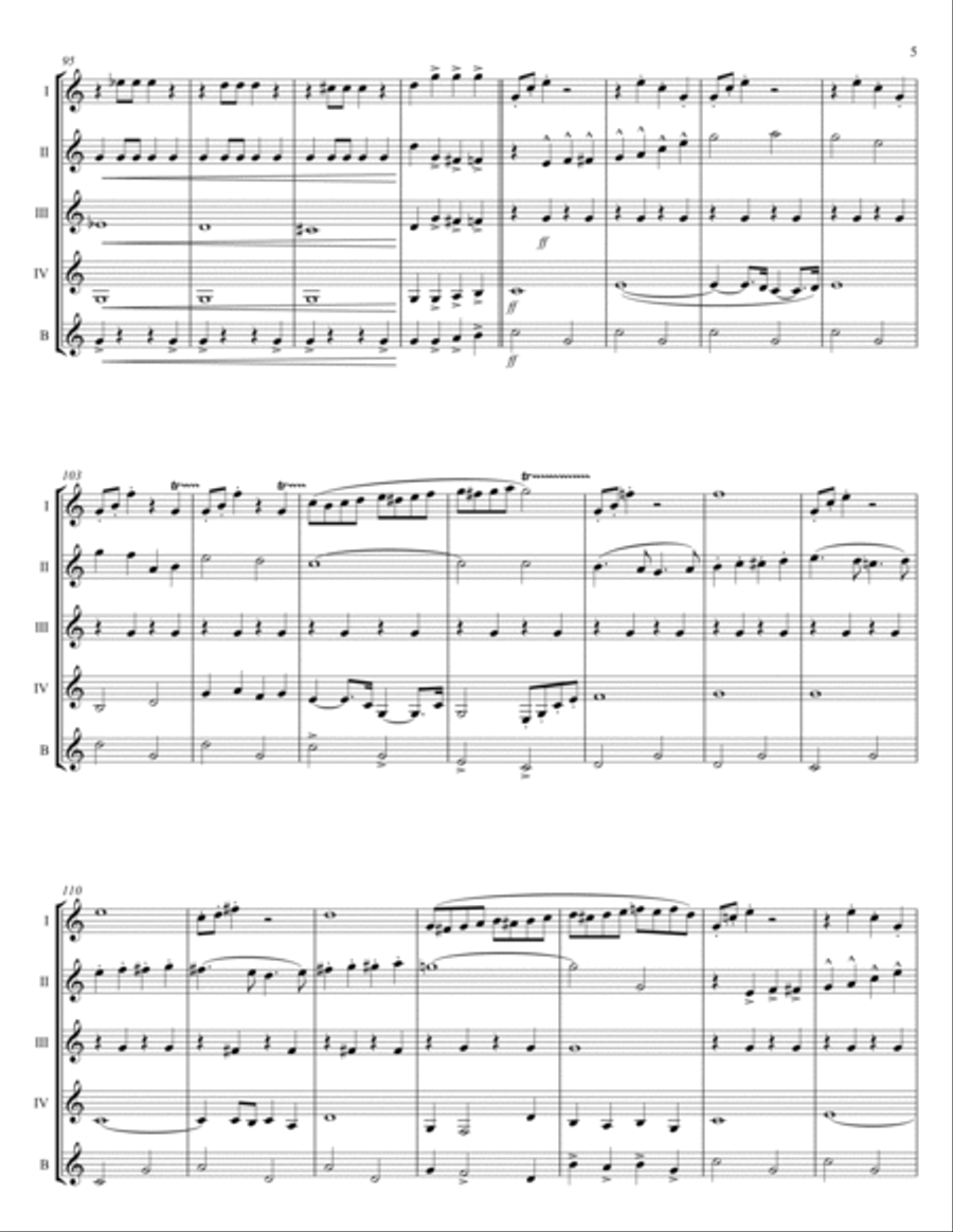 Bullets and Bayonets Clarinet Quintet scores gallery preview page 5