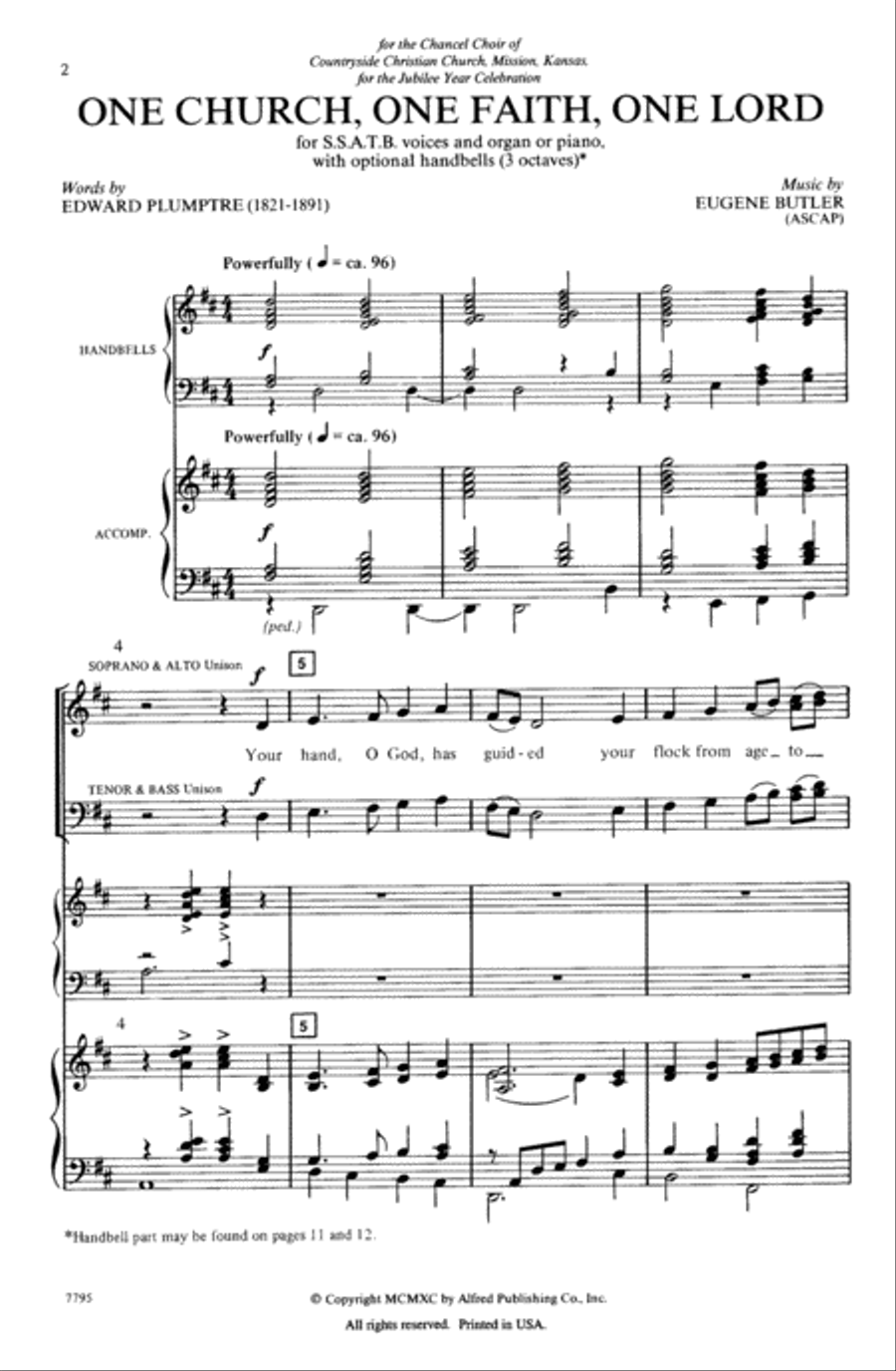 One Church, One Faith, One Lord 4-Part scores gallery preview page 2
