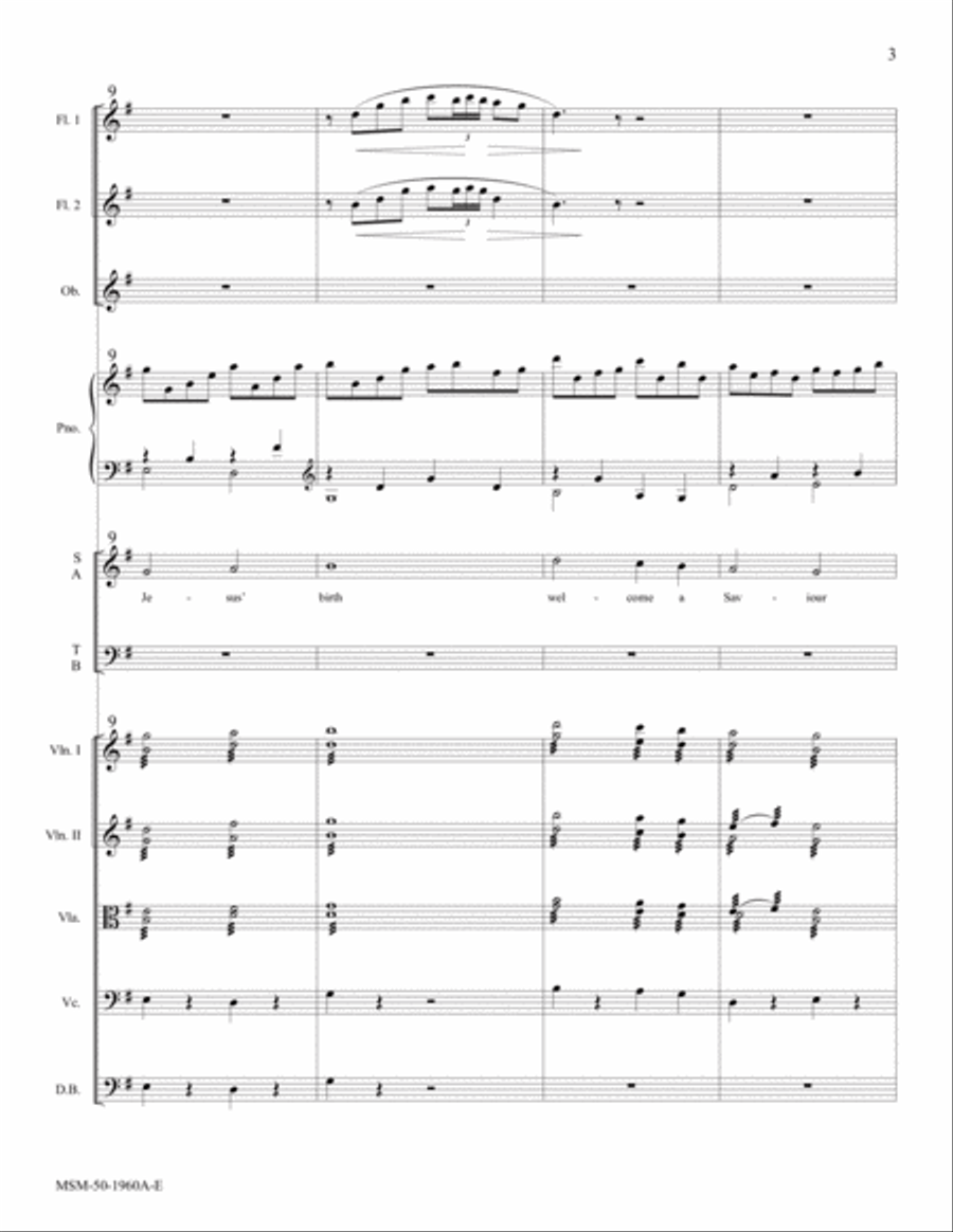 Songs in the Night at Jesus' Birth (Downloadable Orchestral Score) Choir scores gallery preview page 4