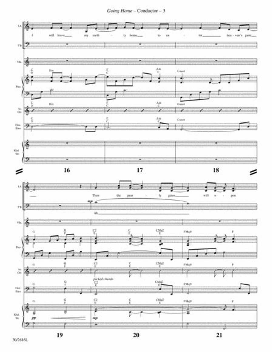 Going Home - Violin and Rhythm Score and Parts Choir scores gallery preview page 4