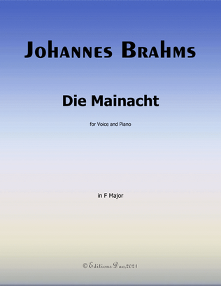Book cover for Die Mainacht, by Brahms, in F Major