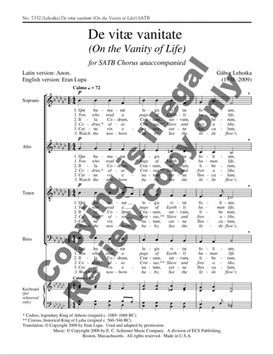 De vitae vanitate 4-Part scores gallery preview page 3