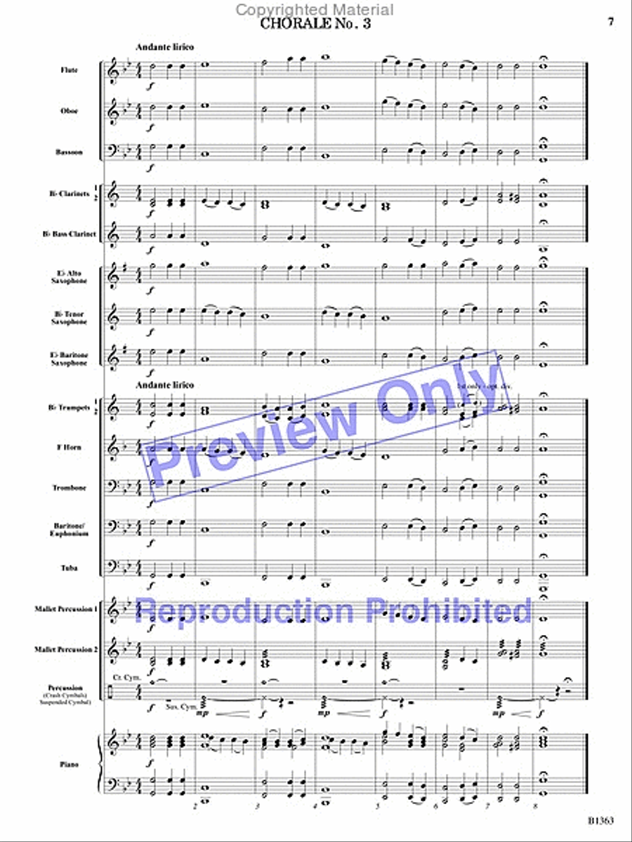 Five Progressive Chorales for Developing Bands Concert Band scores gallery preview page 4