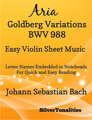 Aria Goldberg Variations BWV 988 Easy Violin Sheet Music