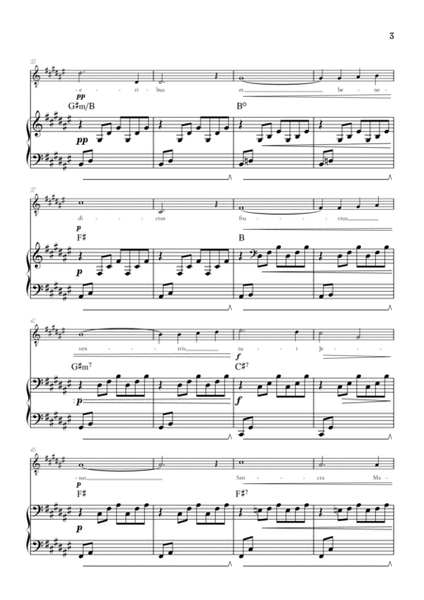 Bach / Gounod Ave Maria in F sharp [F#] • tenor sheet music with piano accompaniment and chords image number null