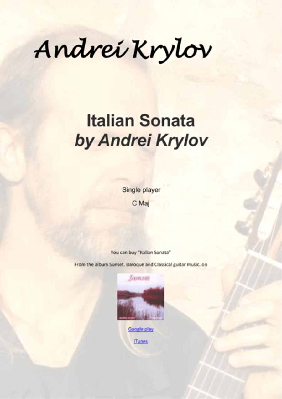 Italian sonata for classical guitar by Andrei Krylov image number null