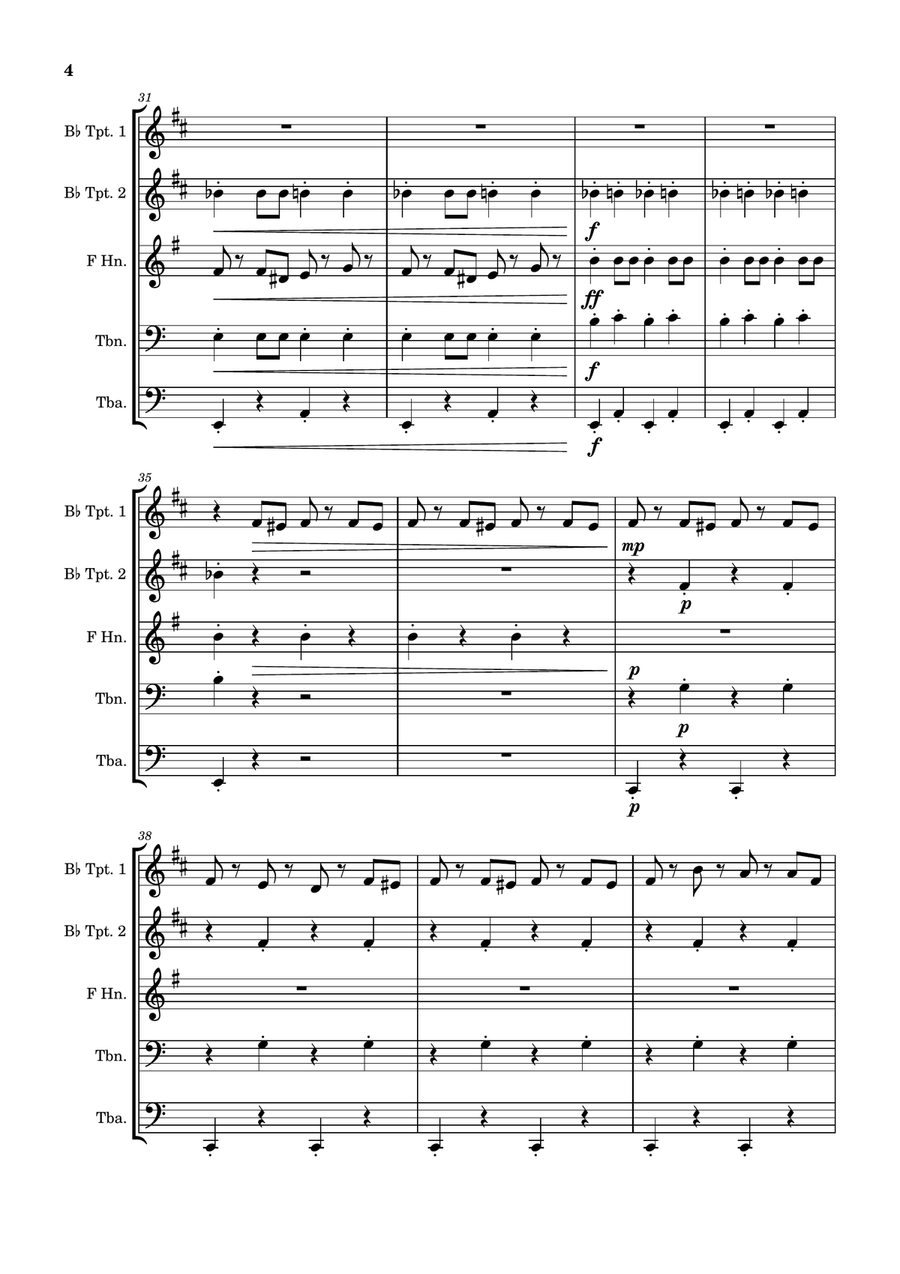 Radetzky March - Brass Quintet Brass Quintet scores gallery preview page 4