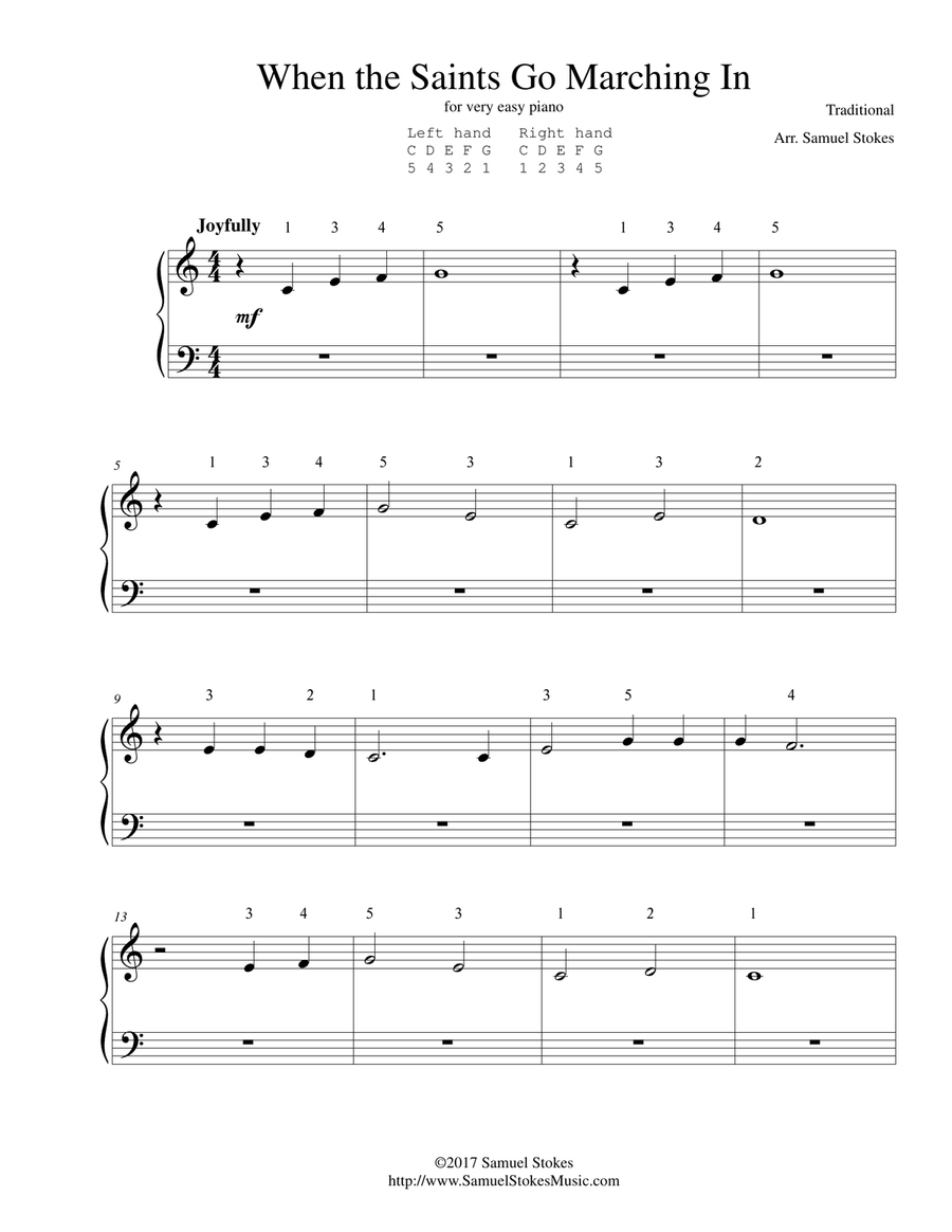 When the Saints Go Marching In - for very easy piano Easy Piano scores gallery preview page 1