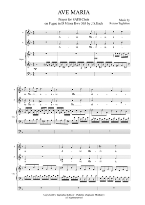 AVE MARIA - Tagliabue - Prayer for SATB Choir on Fugue in D Minor Bwv 565 by J.S.Bach