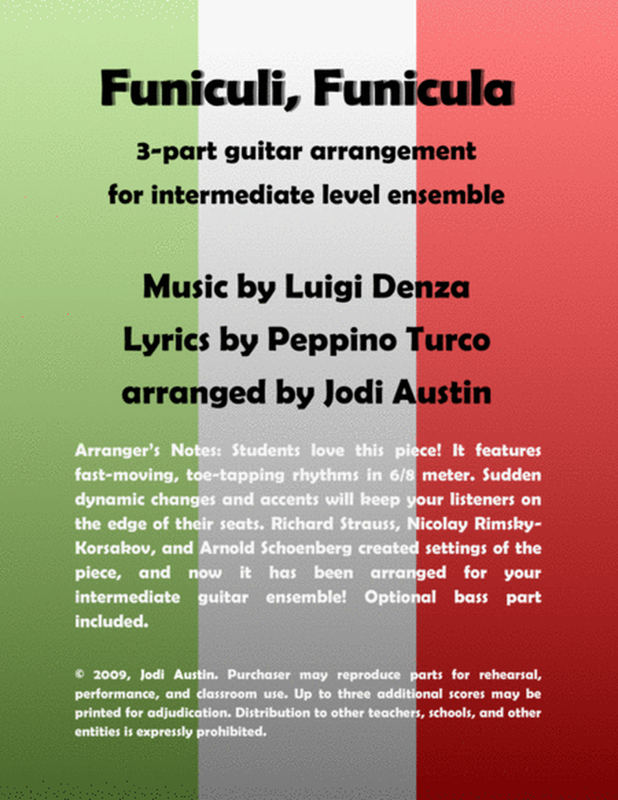 Funiculi, Funicula (for intermediate guitar ensemble) image number null