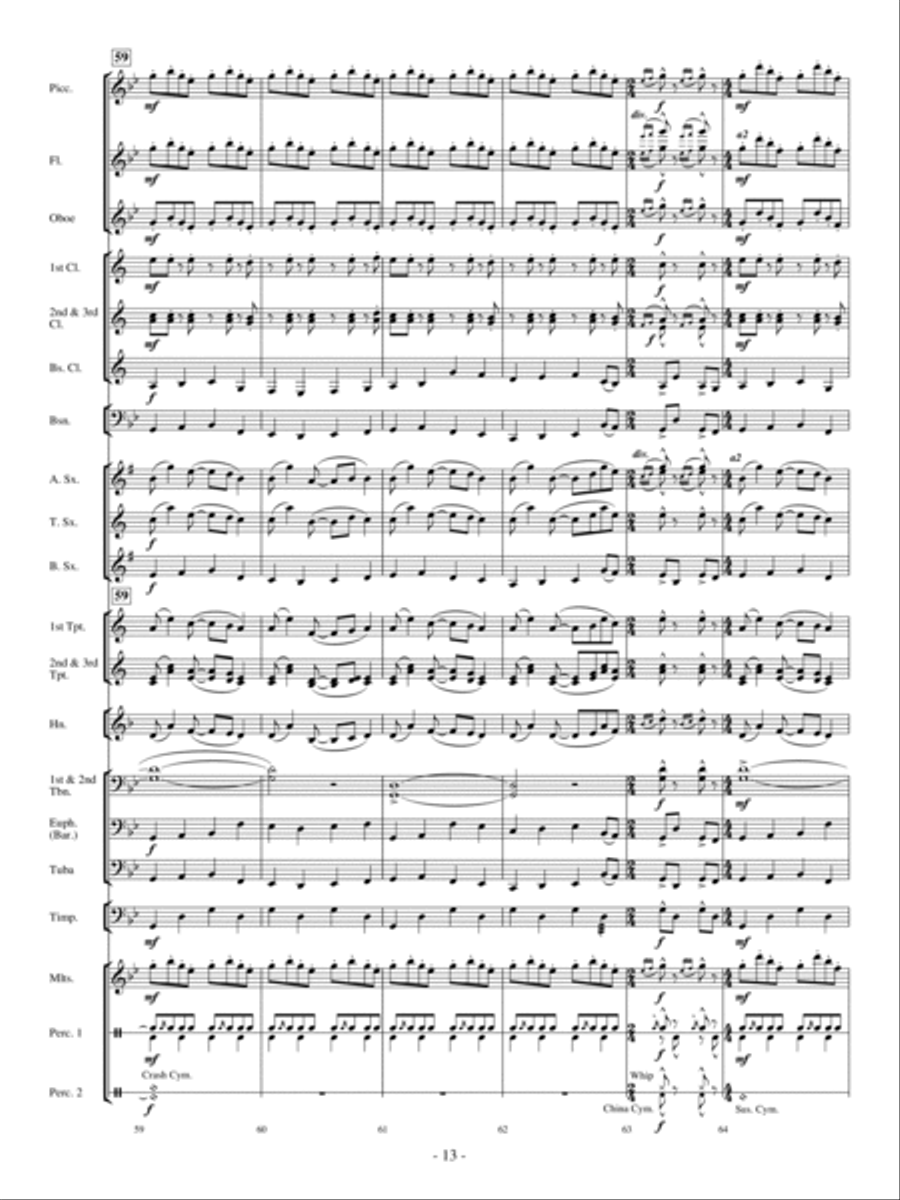 Amid the Great Displace Concert Band scores gallery preview page 12