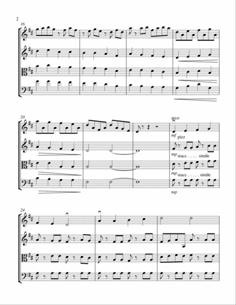 When The Snow Lay On The Ground String Quartet scores gallery preview page 2