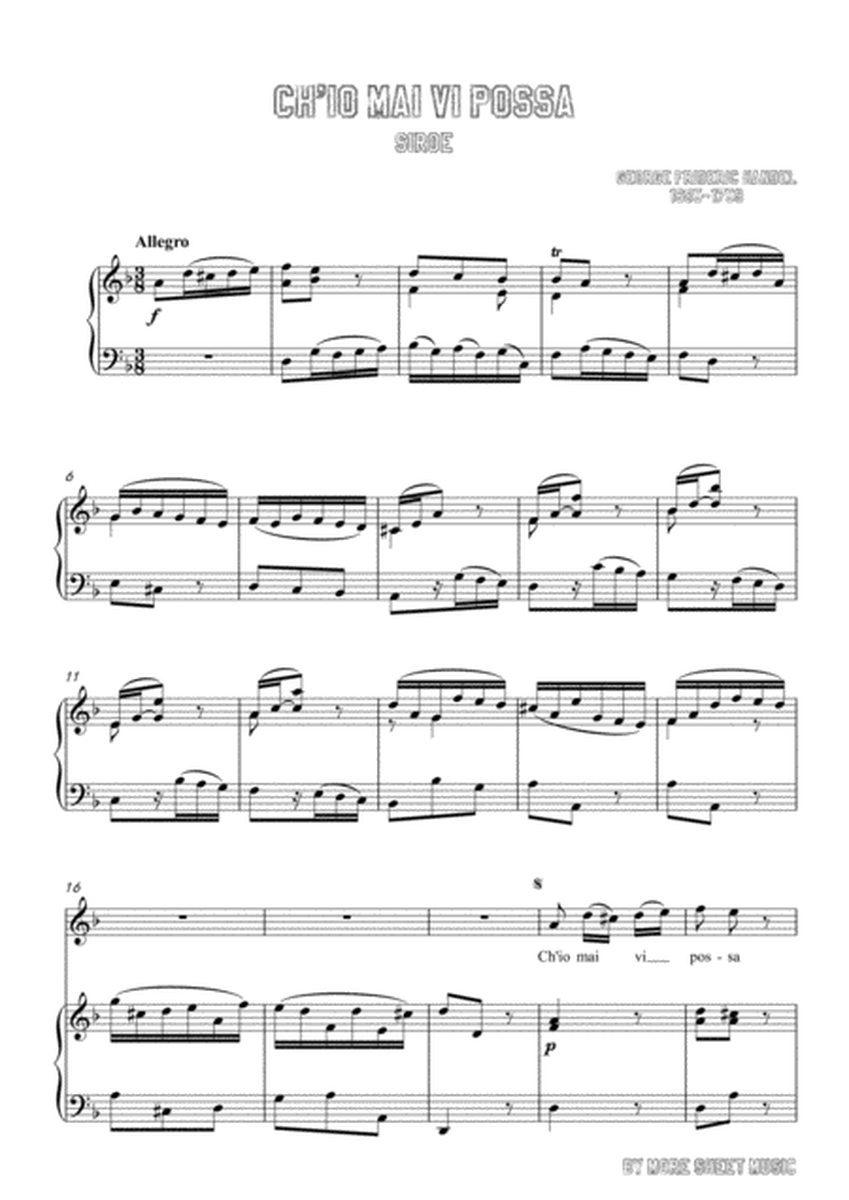 Handel-Ch'io mai vi possa in d minor,for Voice and Piano image number null