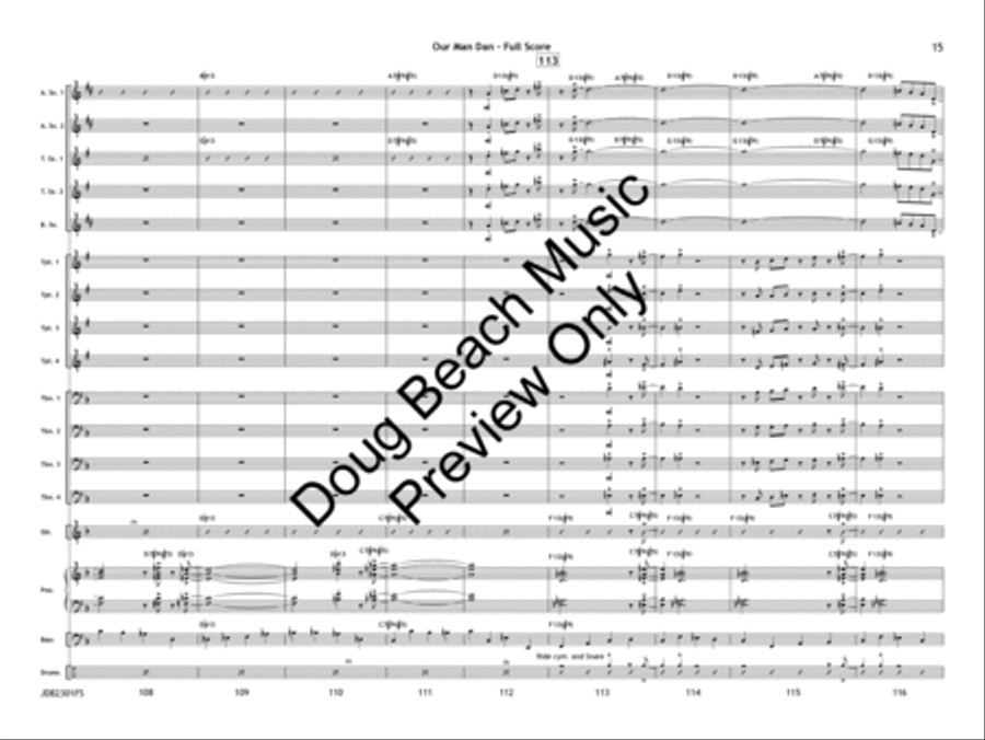 Our Man Dan (Score) Our Man Dan (Score) Jazz Ensemble scores gallery preview page 16