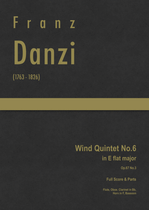 Book cover for Danzi - Wind Quintet No.6 in in E flat major, Op.67 No.3