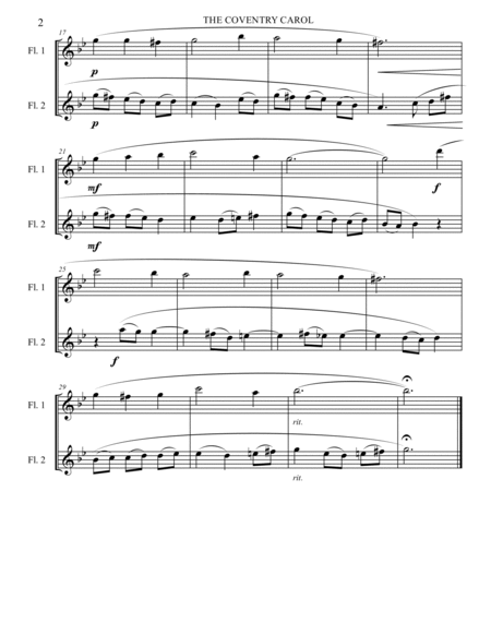 6 Christmas Carols For Flute Duet - Intermediate level image number null